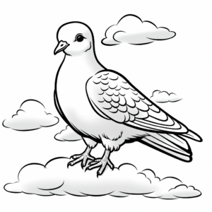 Peaceful Dove in the Sky Coloring Pages 1