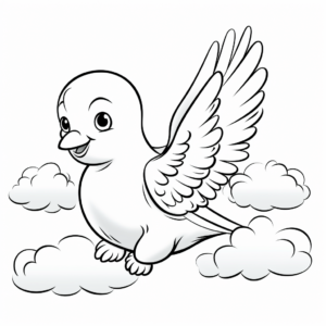 Peaceful Dove in the Sky Coloring Pages 4