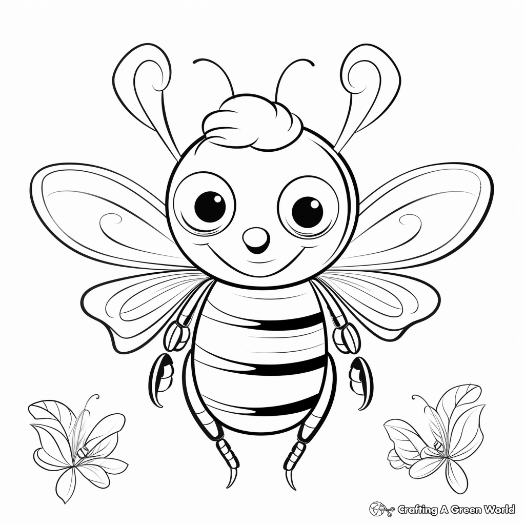 Peaceful Garden Bumblebee Coloring Pages 2