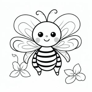 Peaceful Garden Bumblebee Coloring Pages 3