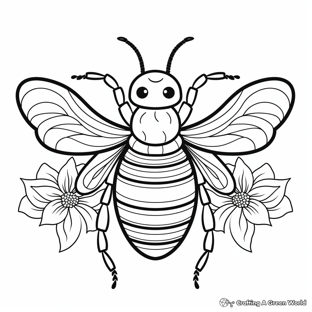 Peaceful Garden Bumblebee Coloring Pages 4