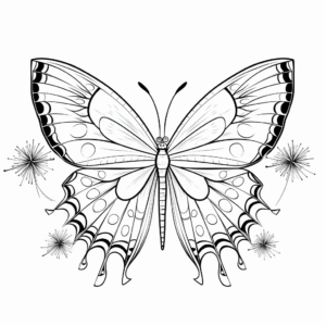 Peaceful Half Butterfly, Half Dandelion Coloring Pages 2