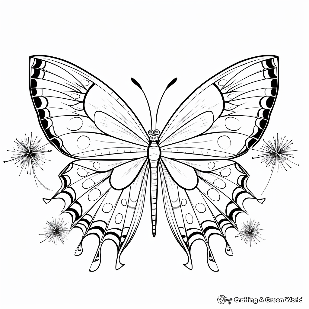 Peaceful Half Butterfly, Half Dandelion Coloring Pages 2