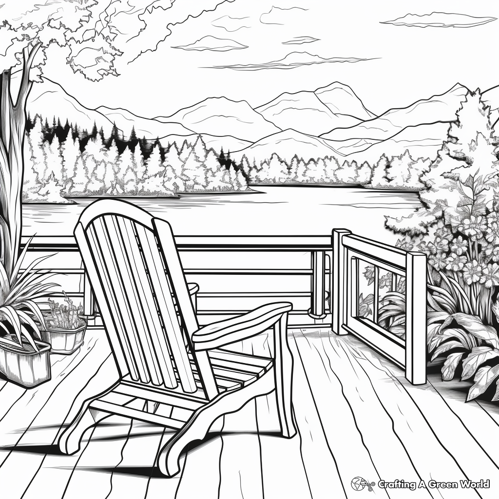 Peaceful Lakeside View Coloring Pages 1