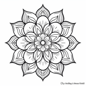 Peaceful Lily Mandala Coloring Sheets 1