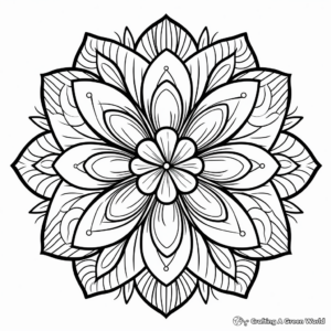 Peaceful Lily Mandala Coloring Sheets 2