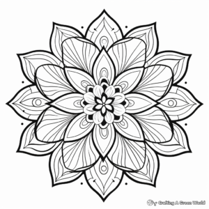 Peaceful Lily Mandala Coloring Sheets 3