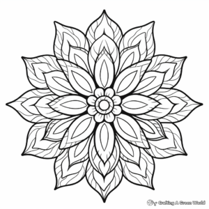 Peaceful Lily Mandala Coloring Sheets 4