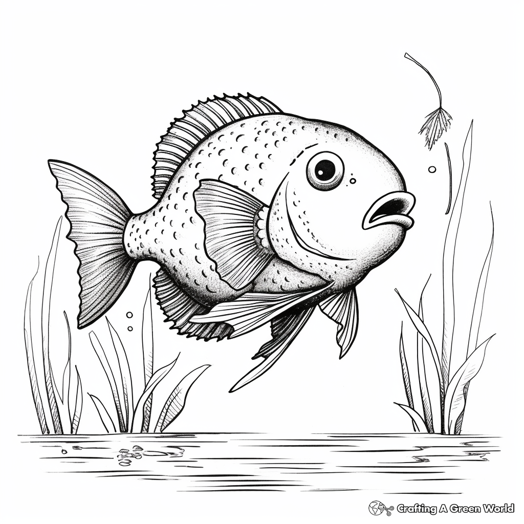 Peaceful Pumpkinseed Sunfish Coloring Pages 2
