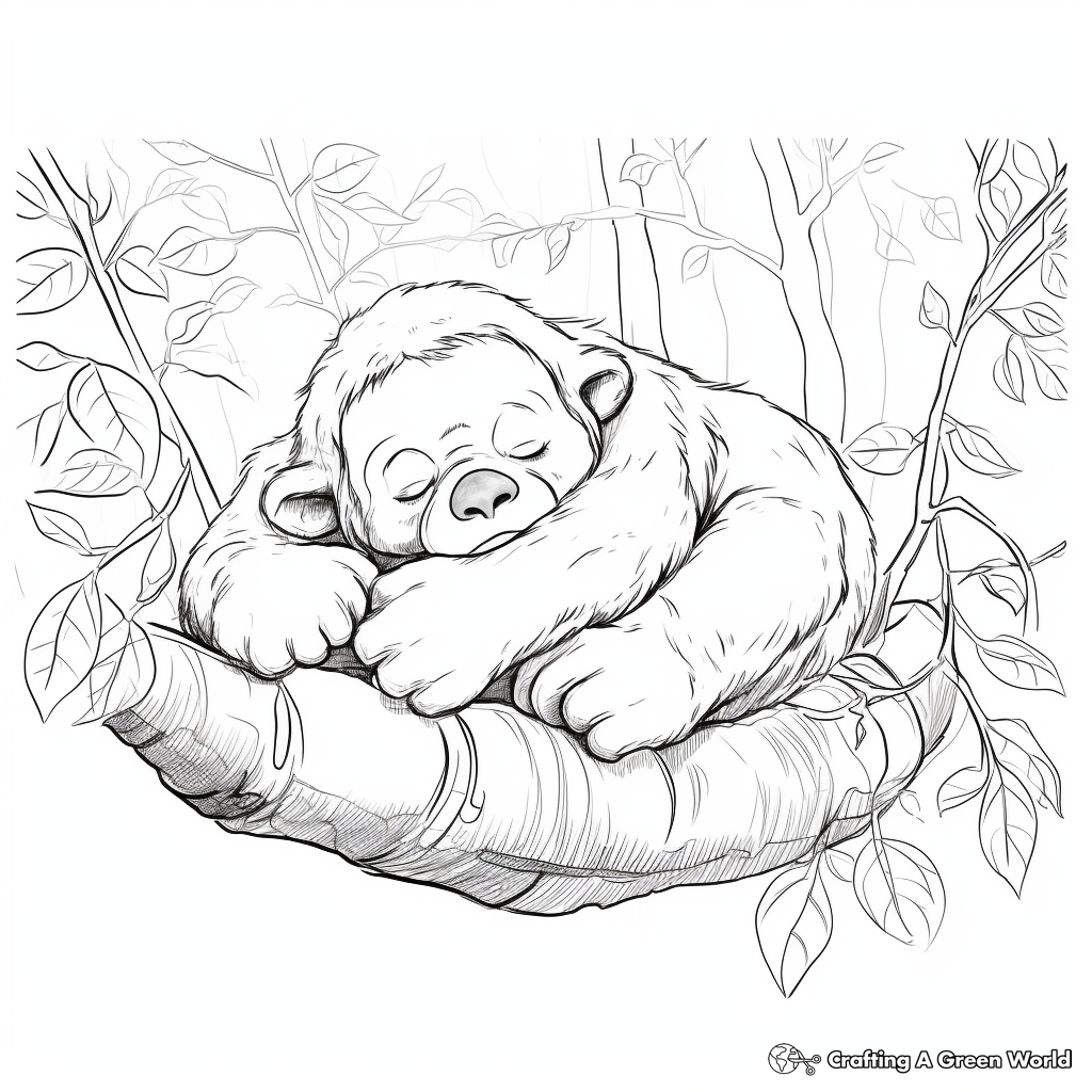 Peaceful Sleeping Chimpanzee Coloring Pages 2