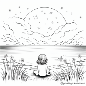 Peaceful 'Thinking of You' Nature Scenes Coloring Pages 2