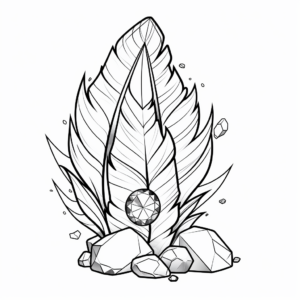 Peacock Feather and Crystals Coloring Pages 2