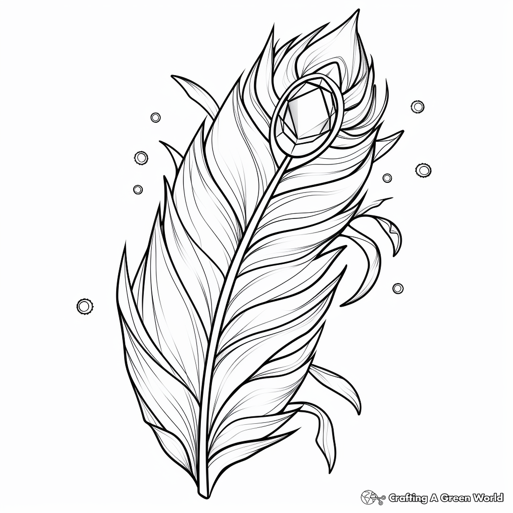 Peacock Feather and Crystals Coloring Pages 4