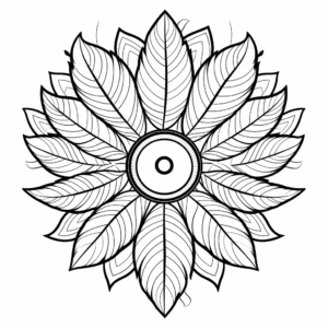 Peacock Feather Mandala Coloring Pages 2