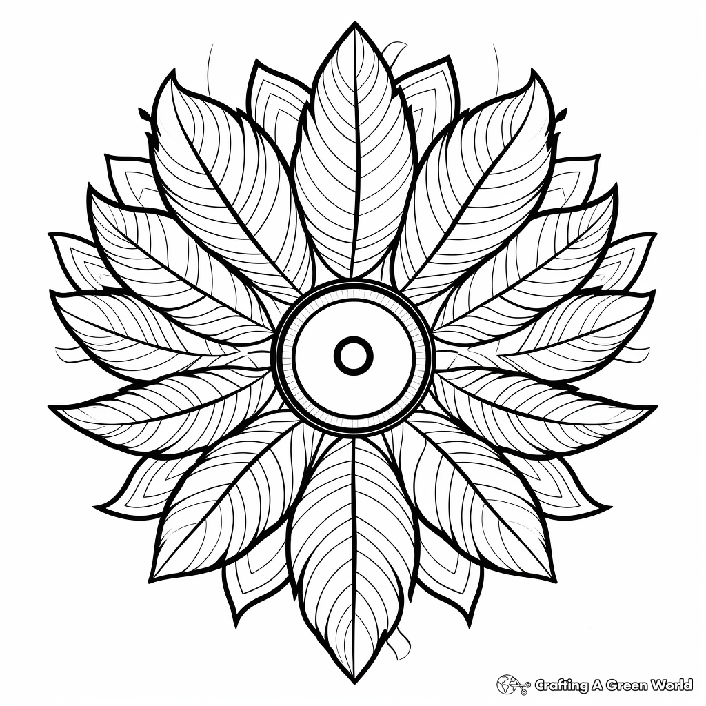 Peacock Feather Mandala Coloring Pages 2