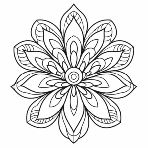 Peacock Feather Mandala Coloring Pages 4