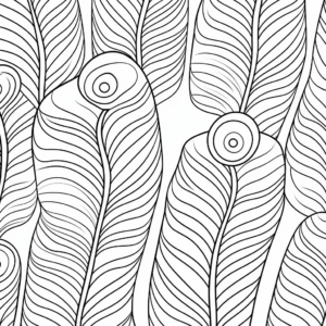 Peacock Feather Pattern Coloring Pages for Adults 2
