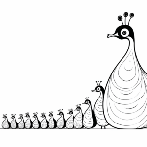 Peacock Parade Coloring Pages 3