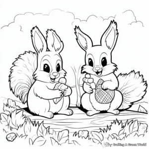 Pecan and Squirrel Friends Coloring Pages 2