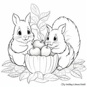 Pecan and Squirrel Friends Coloring Pages 3