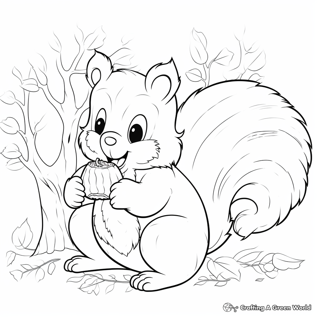 Pecan and Squirrel Friends Coloring Pages 4