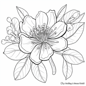 Pecan Flower Blossom Coloring Pages 2