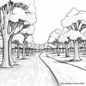 Pecan Grove Landscape Coloring Pages 3