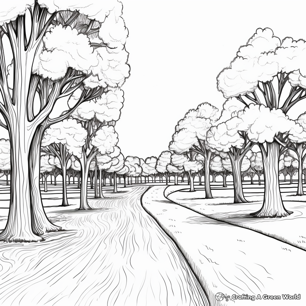 Pecan Grove Landscape Coloring Pages 3