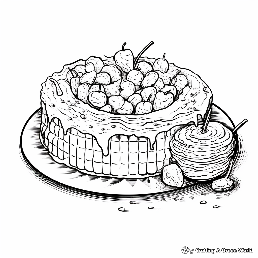 Pecan Pie Illustration Coloring Pages 1