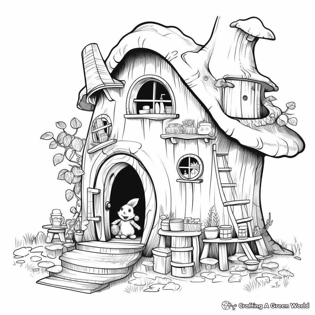 Peek Inside a Gnome House Coloring Pages 2