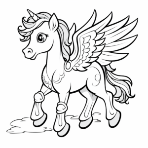 Pegasus the Winged Horse: Coloring Pages 1