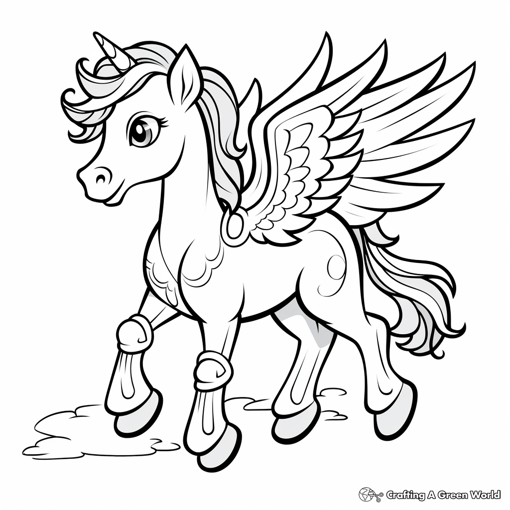 Pegasus the Winged Horse: Coloring Pages 1