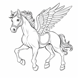 Pegasus the Winged Horse: Coloring Pages 4