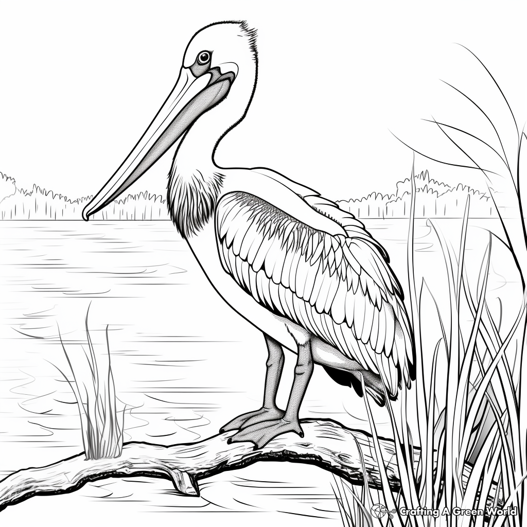 Pelican Wildlife Habitat Coloring Pages 2