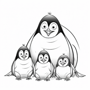 Penguin Family Coloring Pages for Chill Out 1