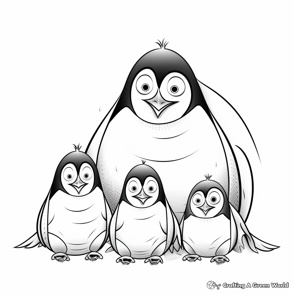 Penguin Family Coloring Pages for Chill Out 1