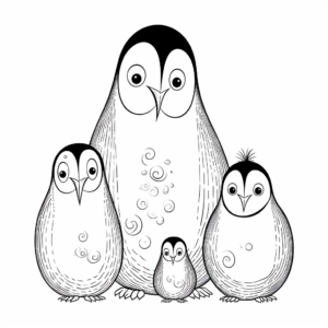 Penguin Family Coloring Pages for Chill Out 3
