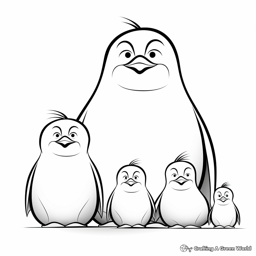 Penguin Family Coloring Pages for Chill Out 4