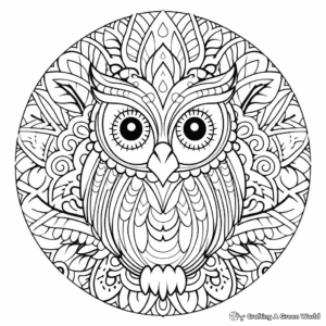 Penguin Winter Mandala Coloring Pages for Kids 4