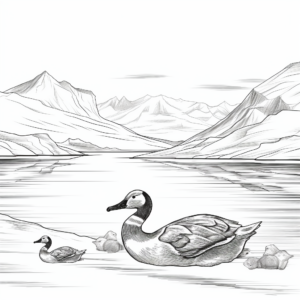 Penguins in the Arctic: Landscape Scene Coloring Pages 1