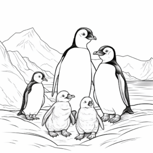 Penguins' Waddle Adaptation Coloring Pages 3