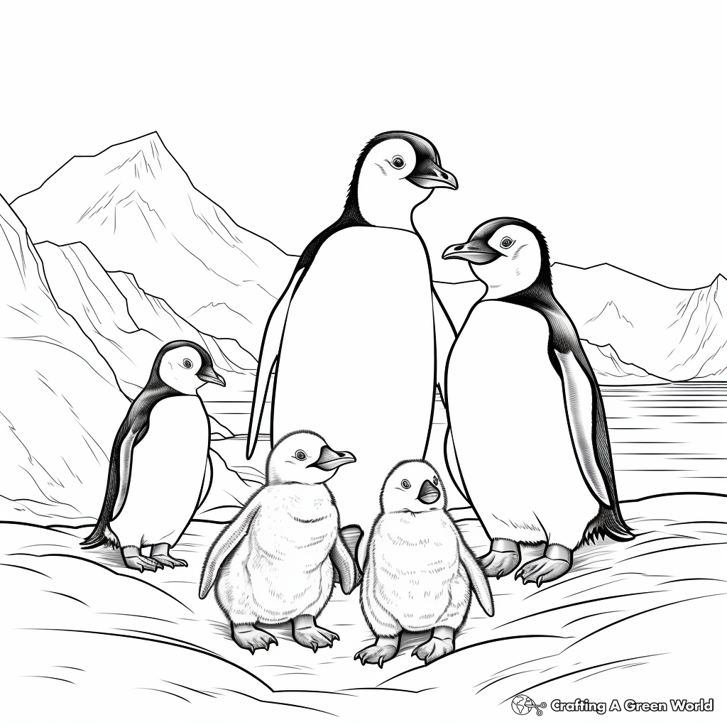 Penguins' Waddle Adaptation Coloring Pages 3