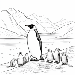 Penguins' Waddle Adaptation Coloring Pages 4