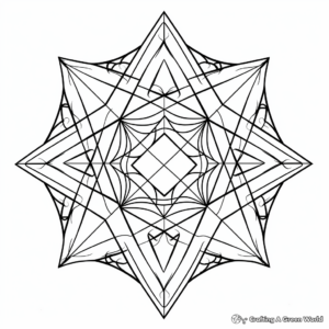 Pentagram Sacred Geometry Coloring Pages for Adults 2