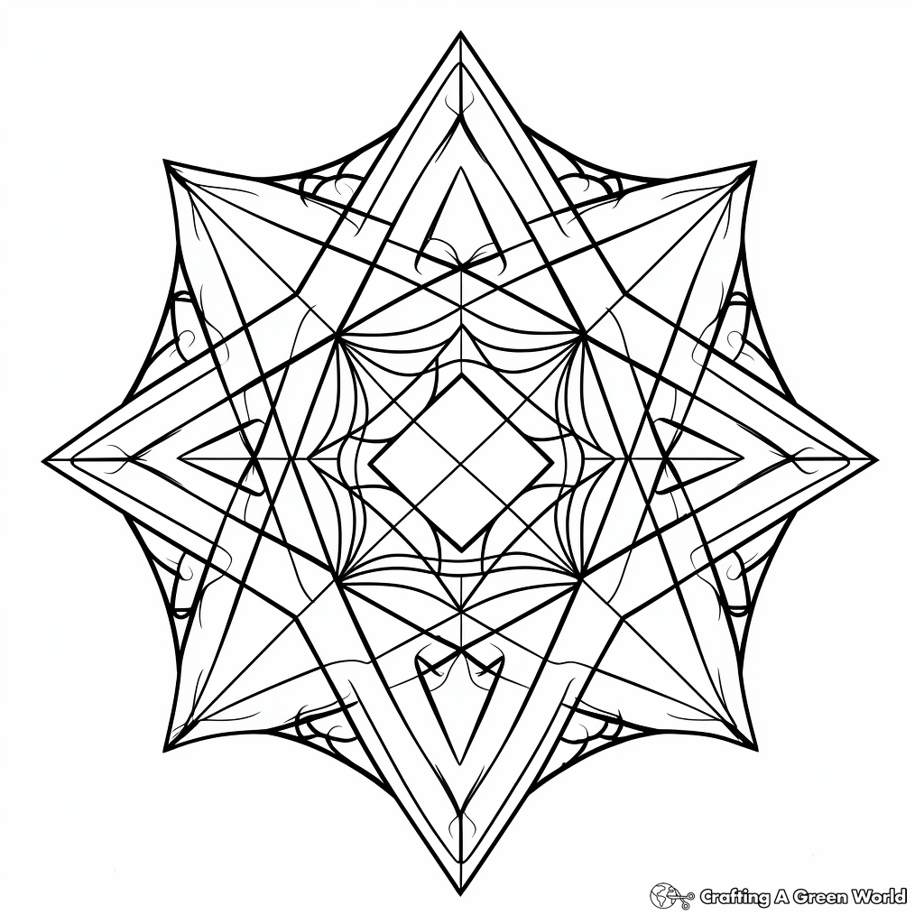 Pentagram Sacred Geometry Coloring Pages for Adults 2