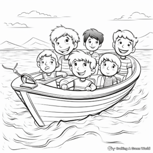 People in a Rowboat Coloring Pages 3