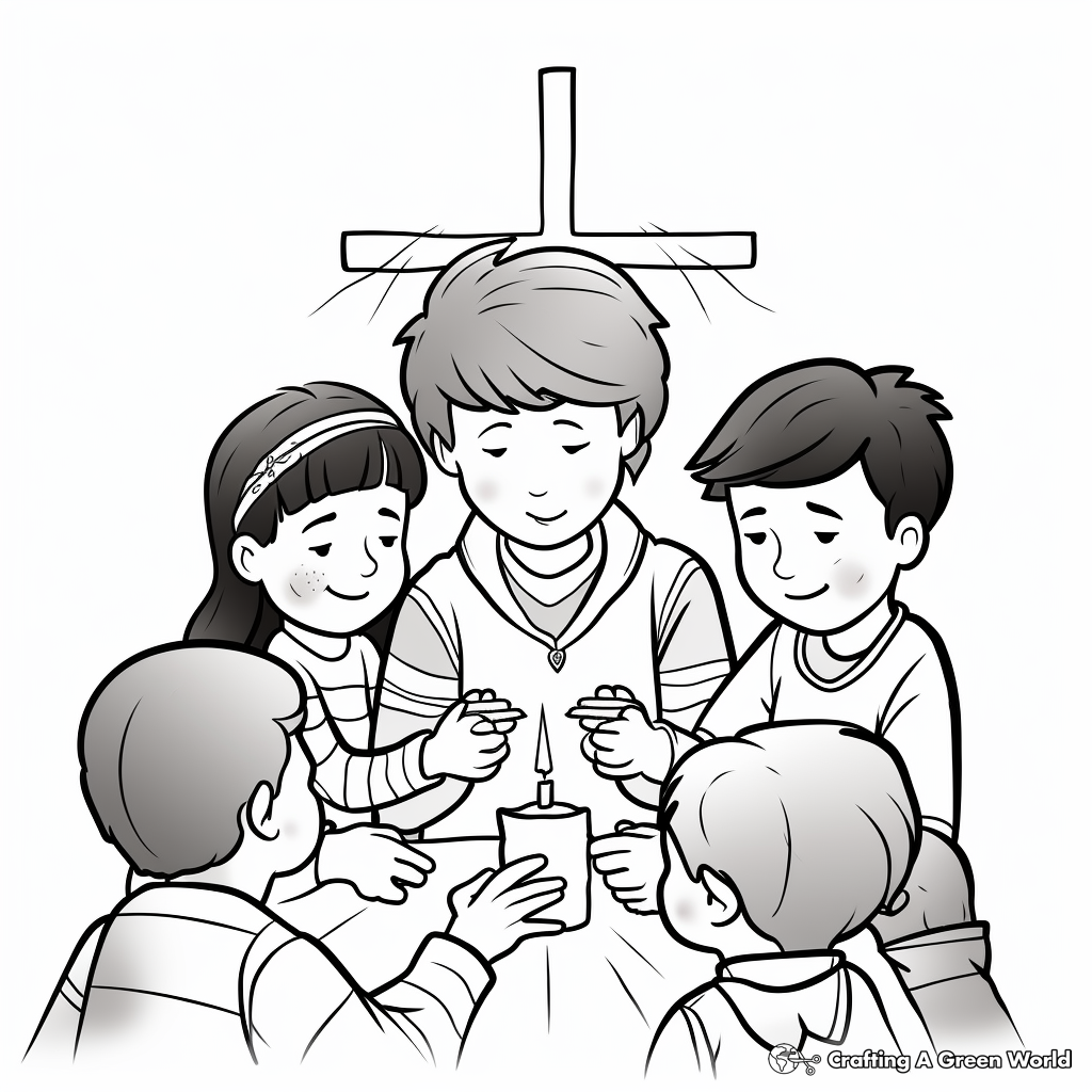 People Receiving Ash Cross Coloring Pages 2