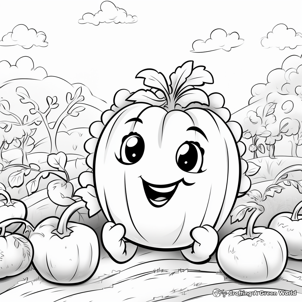 Pepper Veggie Garden Coloring Pages 3