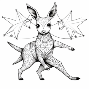 Performing Circus Kangaroo Coloring Pages for Children 2
