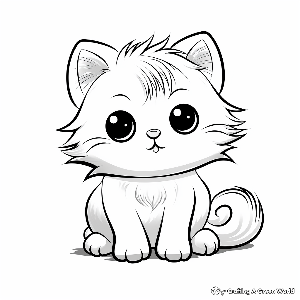 Persian Baby Cat Coloring Pages: Fur Galore 2